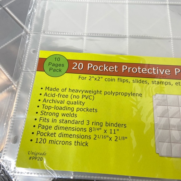 New Unigrade Coin Protective Sheets, Pocket Pages - Picture 5 of 7